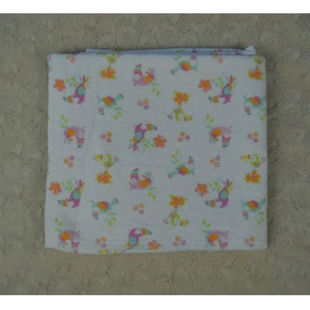 Garanimals Toucan Bird Baby Receiving Blanket Flannel Pink White Orange Tropical
